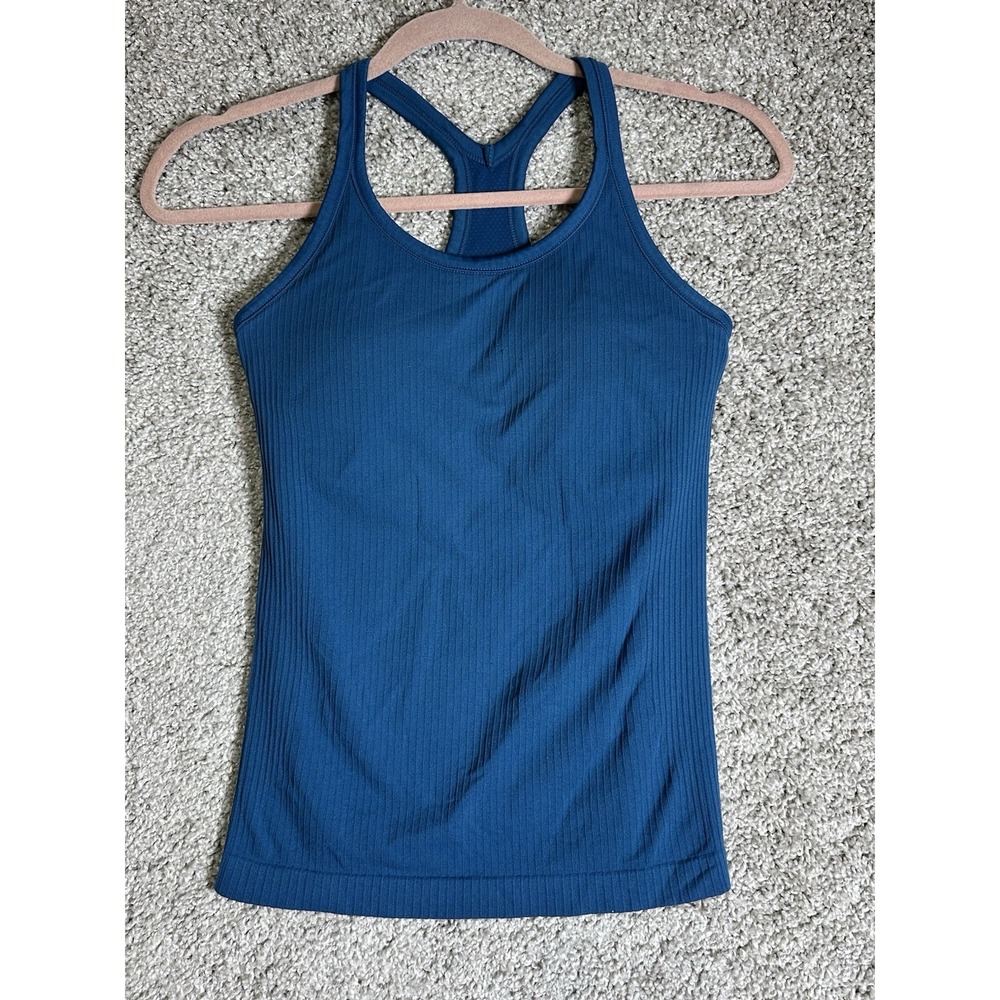 Sphinx Cat Ribbed Racerback‎ Tank Built In Bra Blue Size S Athletic - Picture 5 of 7